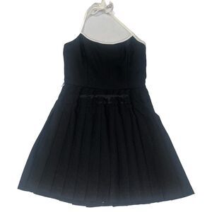 Vintage Rampage Sz 3 Black White Halter Dress W Pleated Skirt